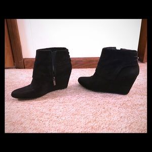 Black bootie wedges